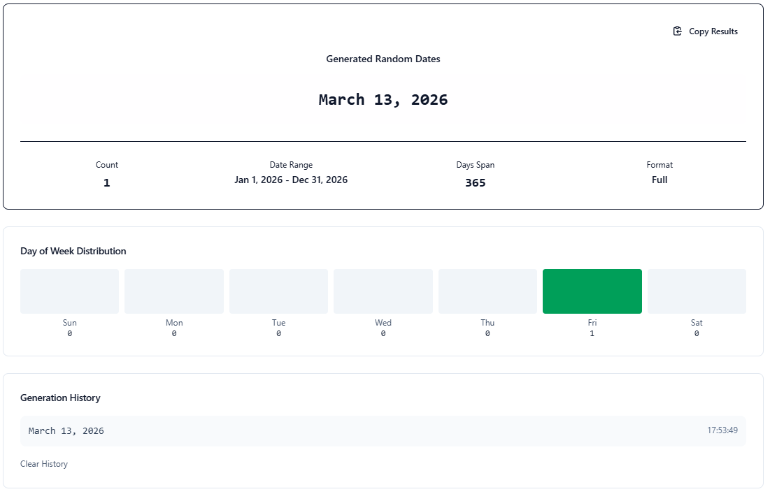 Random Date Generator User Interface